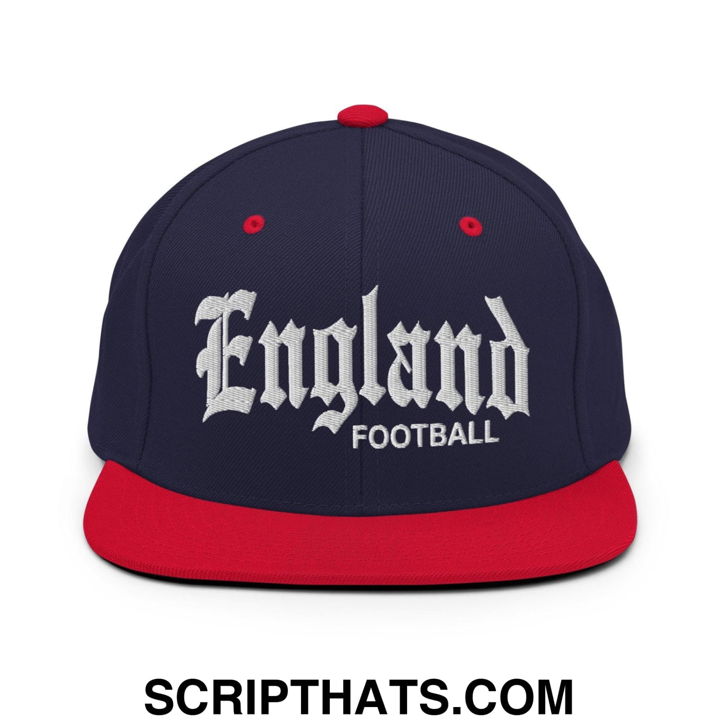 England Football Soccer Old English OG Snapback Hat Navy Red