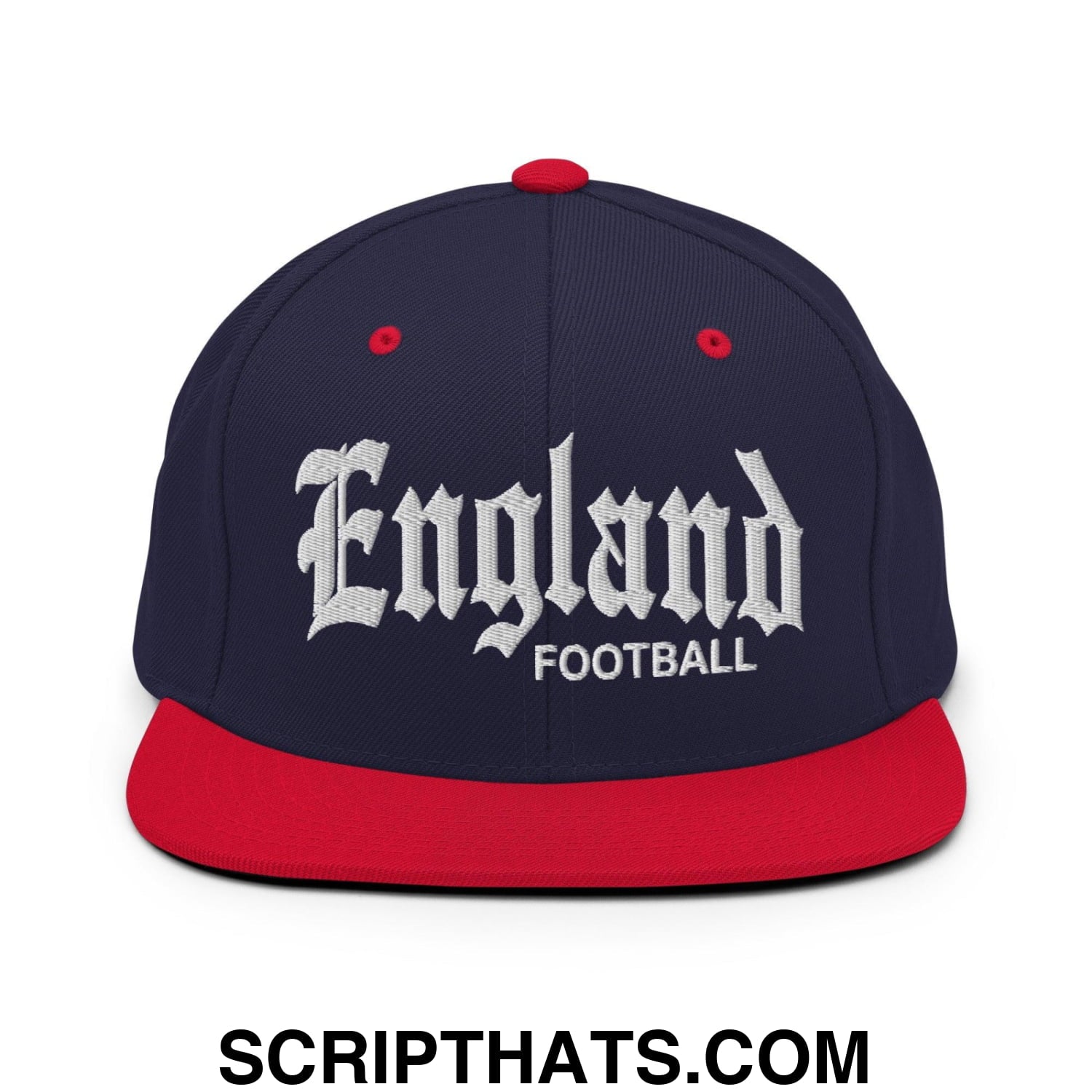 England Football Soccer Old English OG Snapback Hat Navy Red