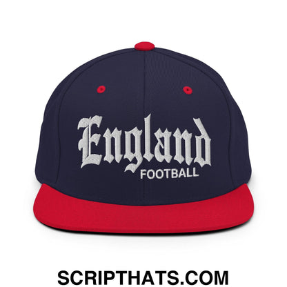 England Football Soccer Old English OG Snapback Hat Navy Red