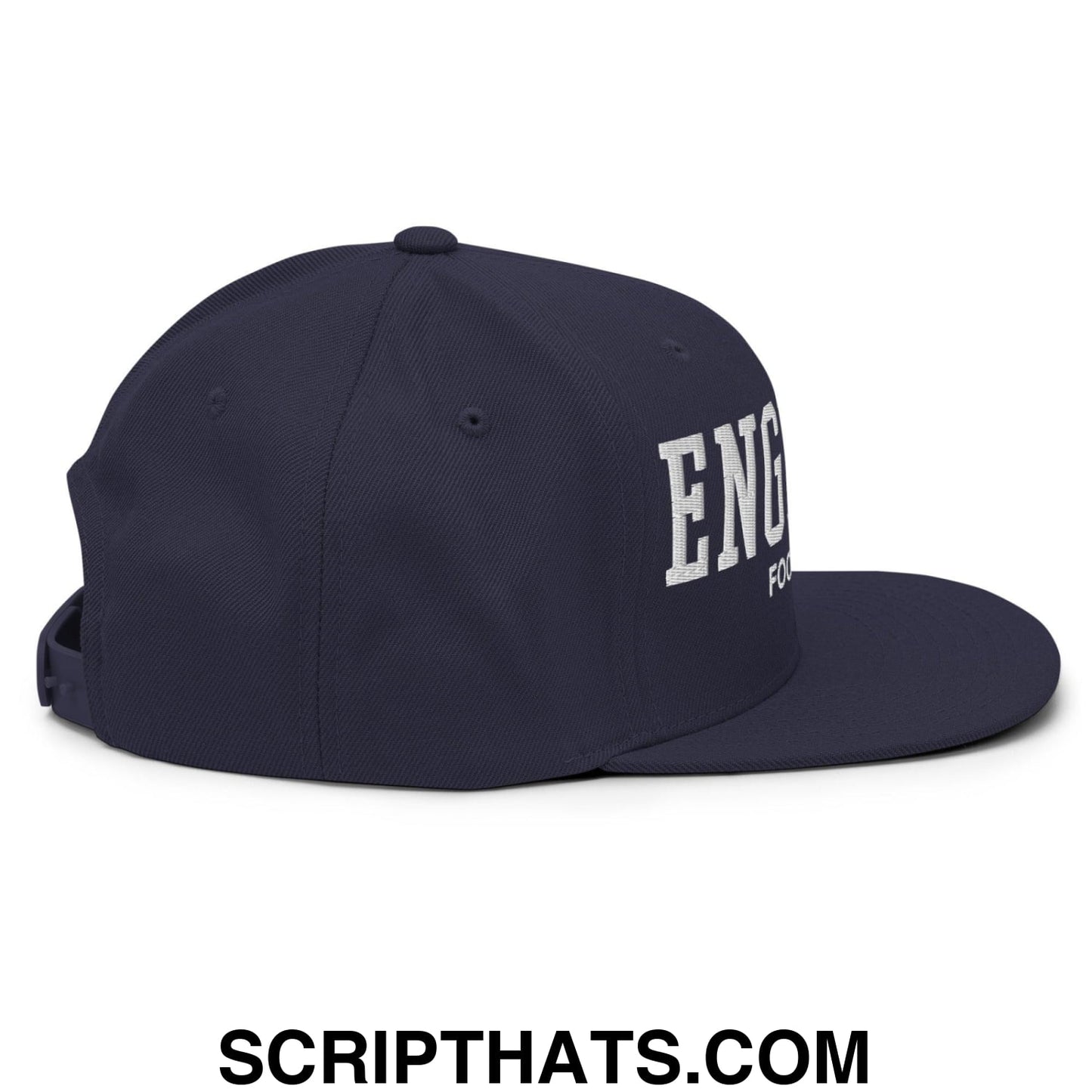 England Football Soccer Varsity Letterman Block Snapback Hat Navy