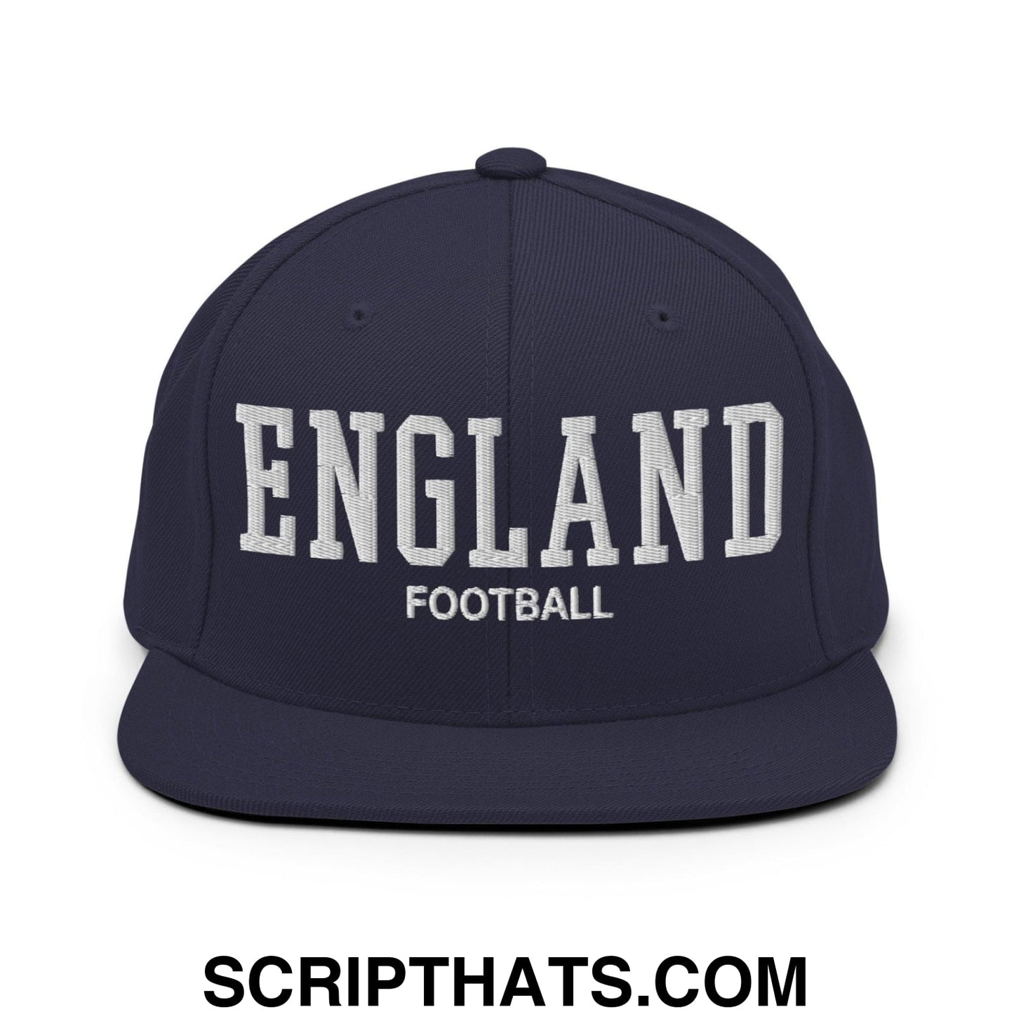 England Football Soccer Varsity Letterman Block Snapback Hat Navy
