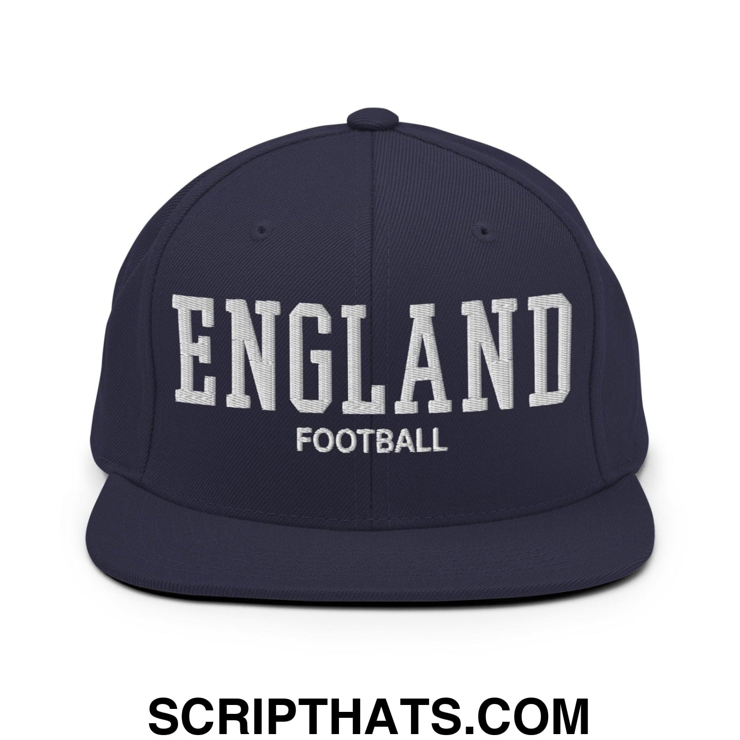 England Football Soccer Varsity Letterman Block Snapback Hat Navy