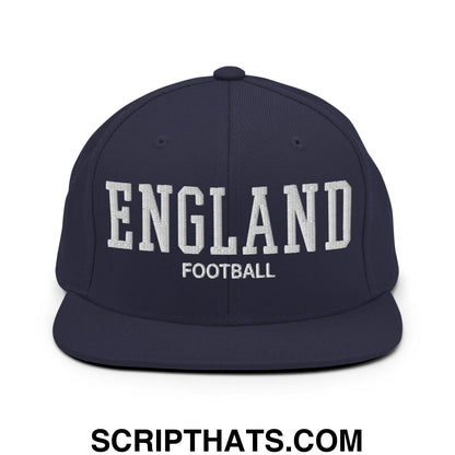 England Football Soccer Varsity Letterman Block Snapback Hat Navy