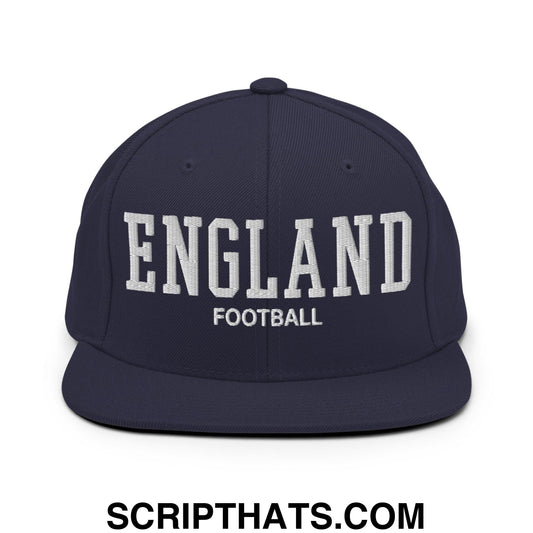 England Football Soccer Varsity Letterman Block Snapback Hat Navy
