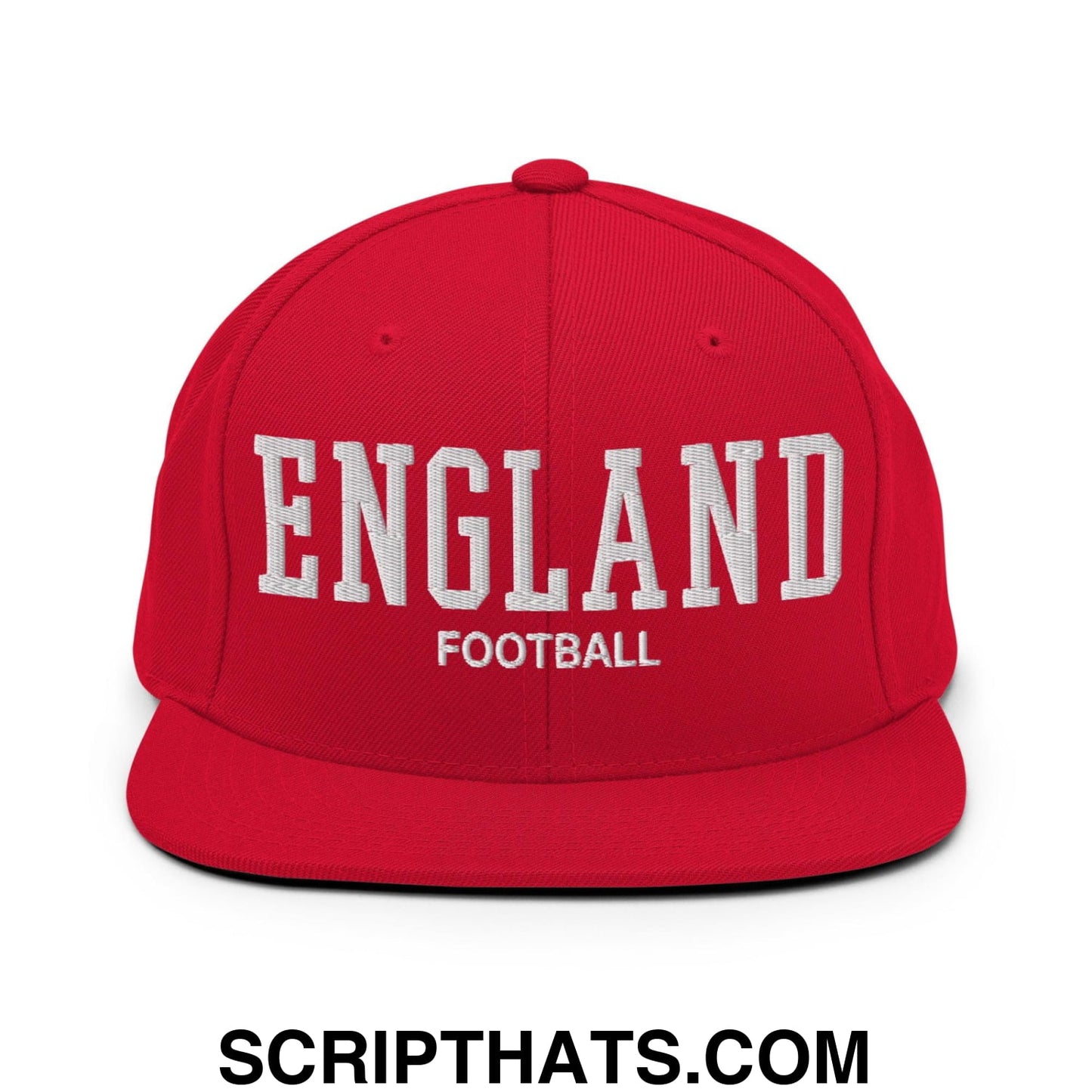 England Football Soccer Varsity Letterman Block Snapback Hat Red