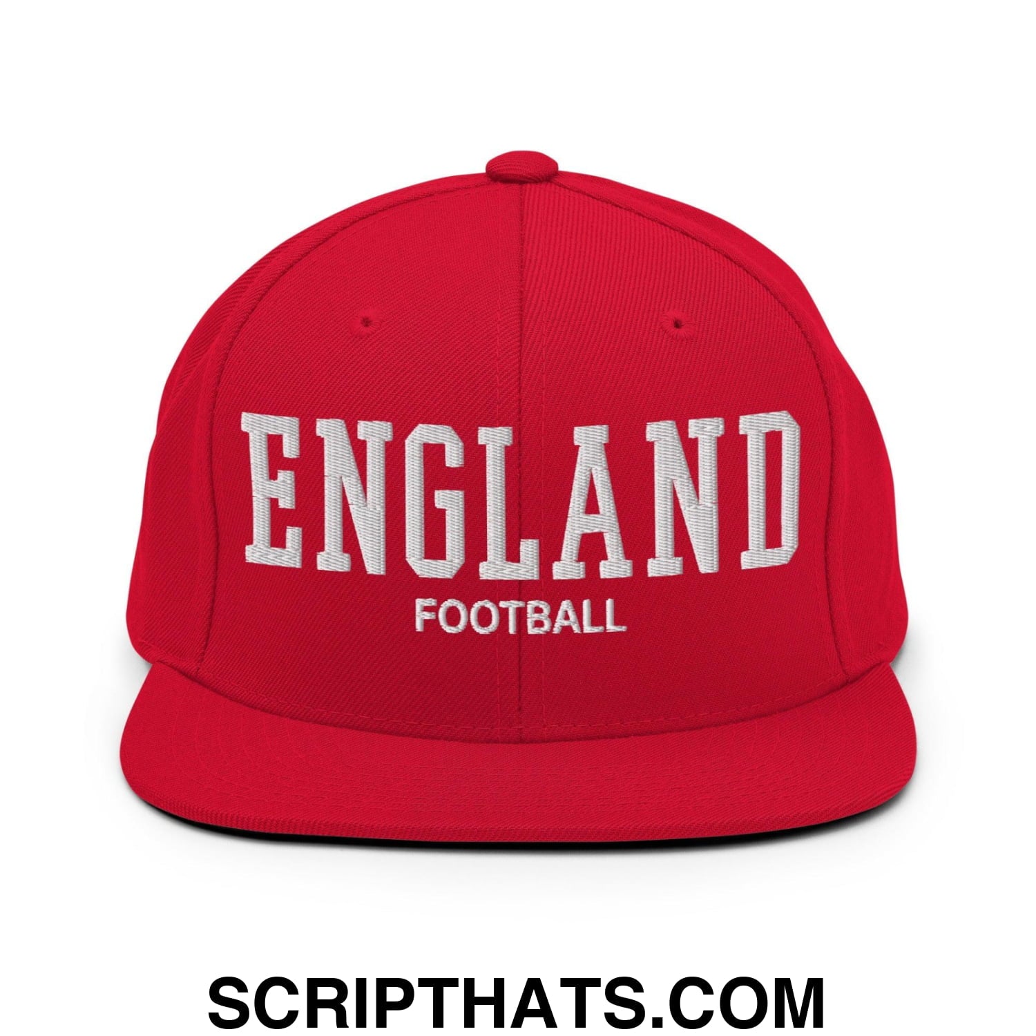 England Football Soccer Varsity Letterman Block Snapback Hat Red
