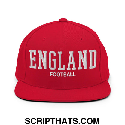 England Football Soccer Varsity Letterman Block Snapback Hat Red