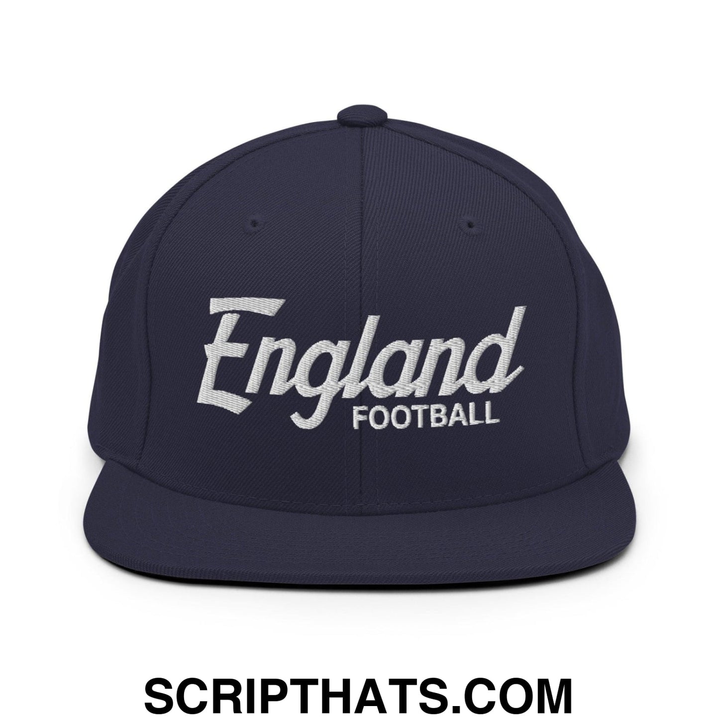 England Football Soccer Vintage Sports Script Snapback Hat Navy