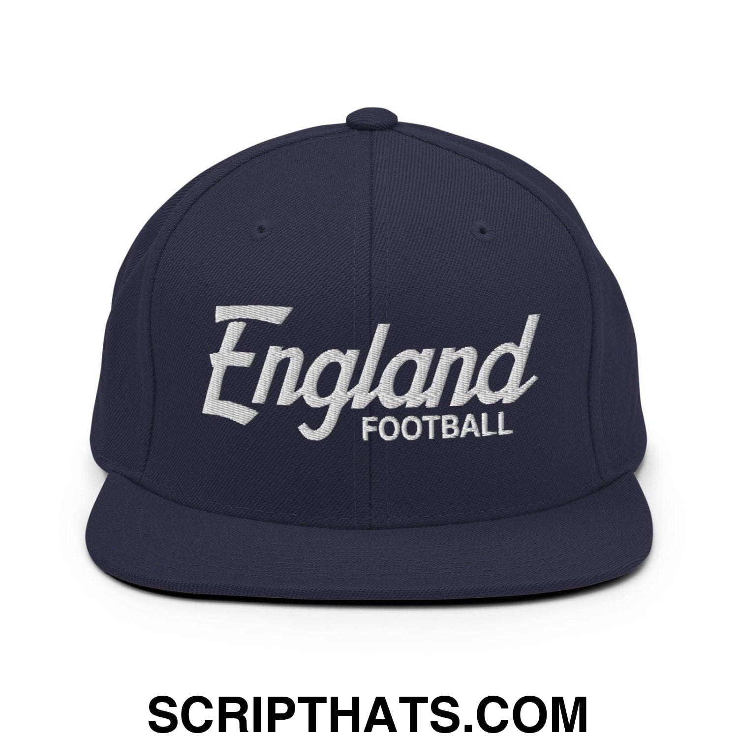 England Football Soccer Vintage Sports Script Snapback Hat Navy