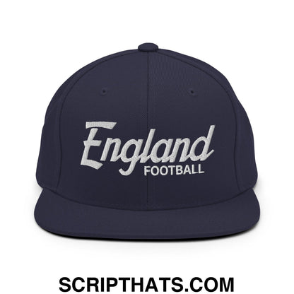 England Football Soccer Vintage Sports Script Snapback Hat Navy