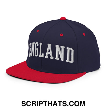 England Letterman Varsity Block Snapback Hat Navy Red
