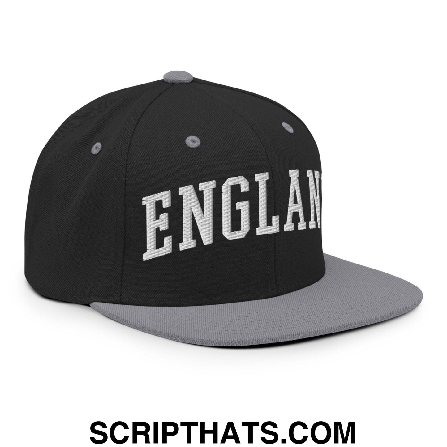 England Letterman Varsity Block Snapback Hat Black Silver