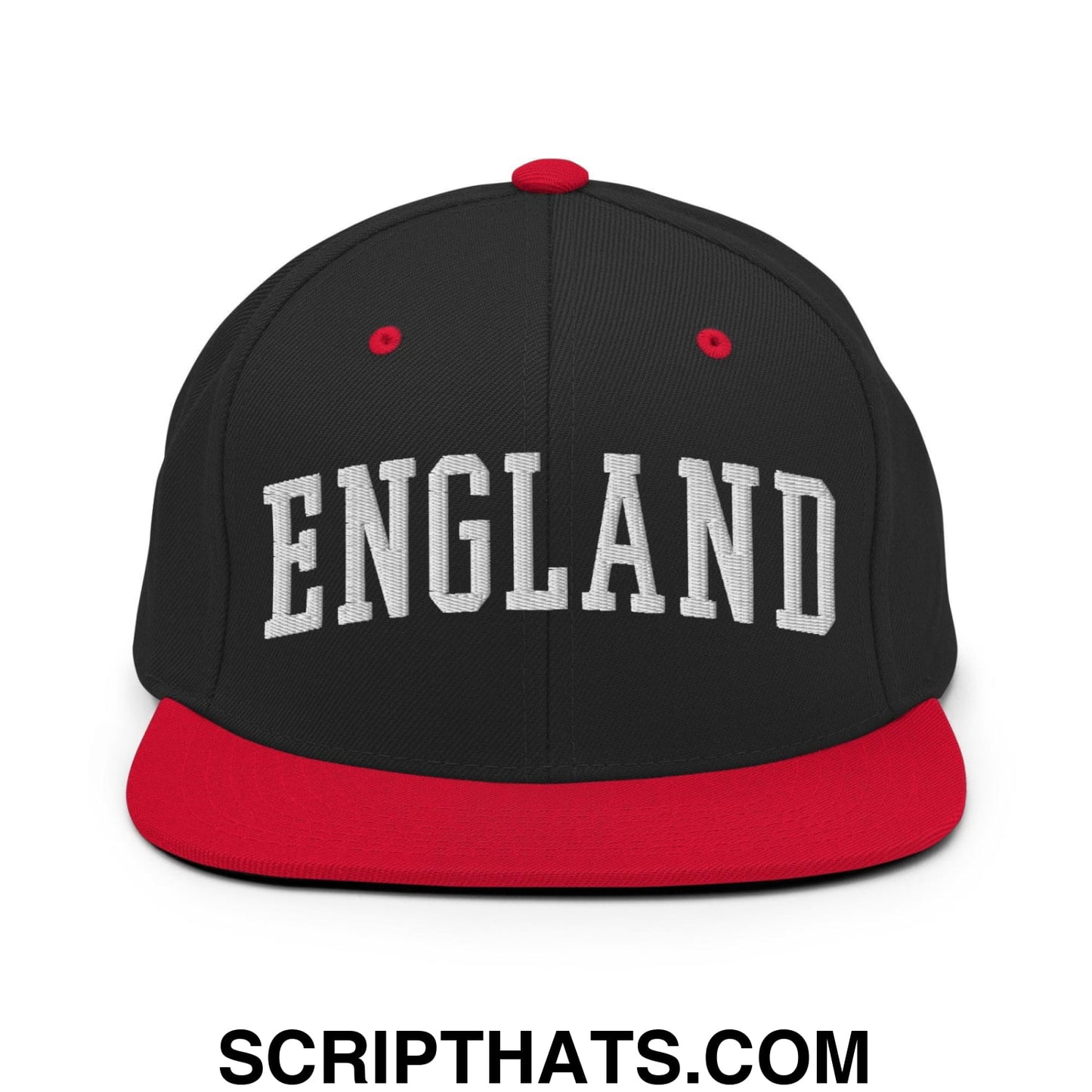England Letterman Varsity Block Snapback Hat Black Red