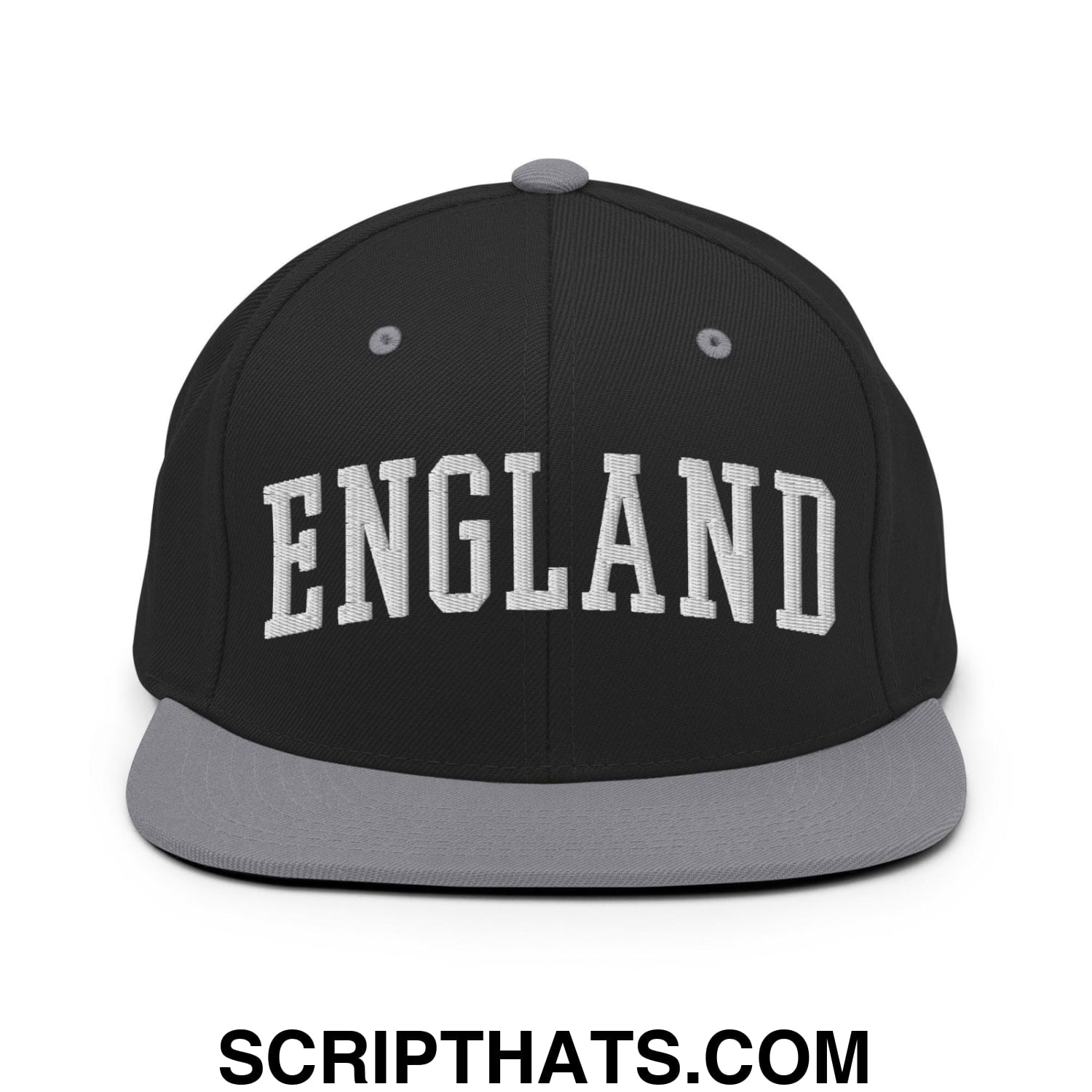 England Letterman Varsity Block Snapback Hat Black Silver