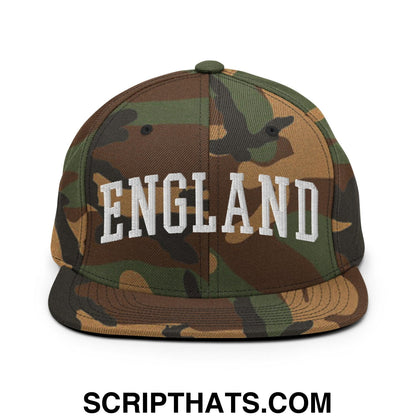 England Letterman Varsity Block Snapback Hat Green Camo