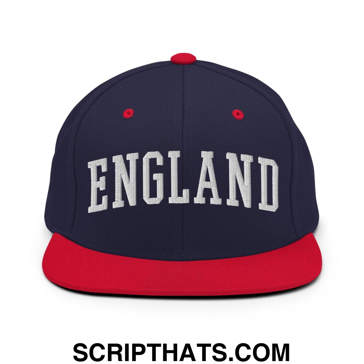 England Letterman Varsity Block Snapback Hat Navy Red