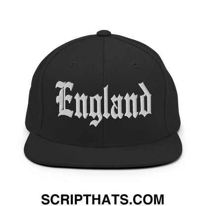 England OG Old English Snapback Hat Black