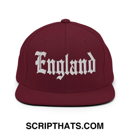 England OG Old English Snapback Hat Maroon