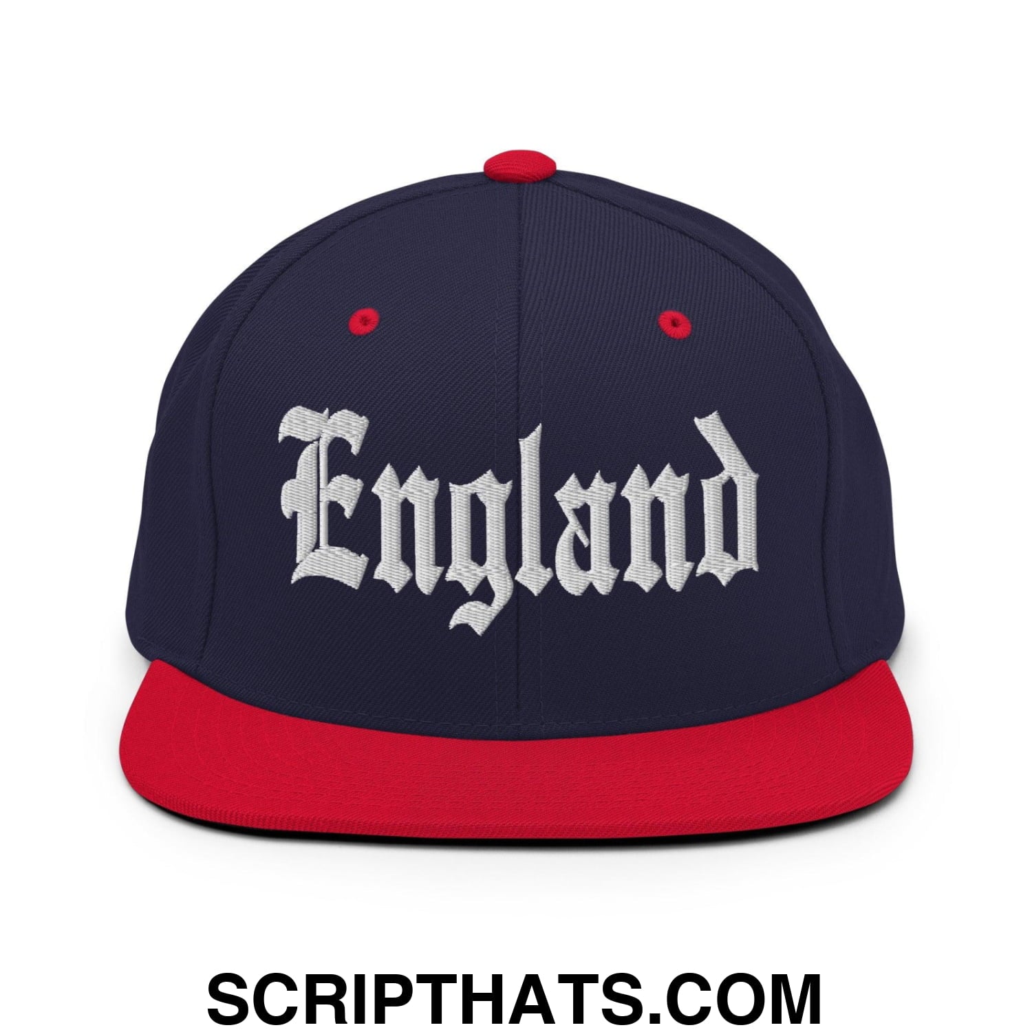 England OG Old English Snapback Hat Navy Red