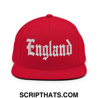 England OG Old English Snapback Hat Red