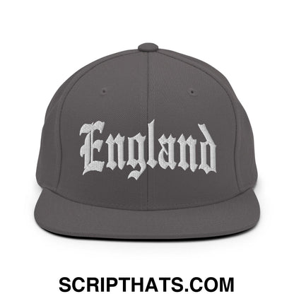 England Old English OG Snapback Hat Dark Grey
