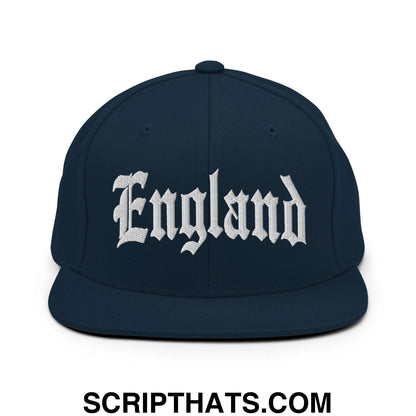 England Old English OG Snapback Hat Dark Navy
