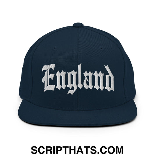 England Old English OG Snapback Hat Dark Navy