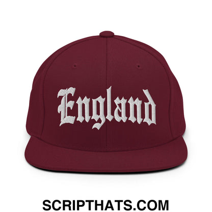 England Old English OG Snapback Hat Maroon
