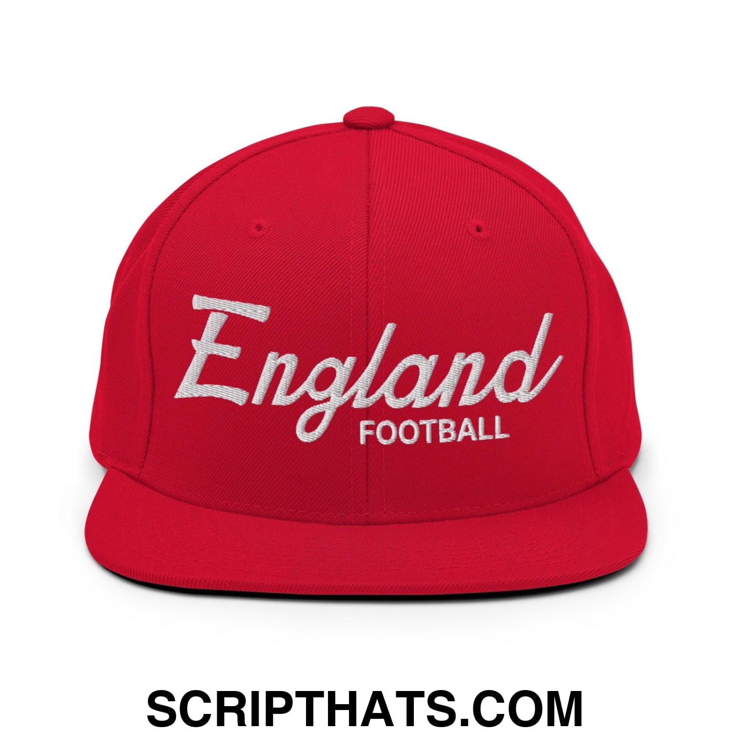 England Soccer Football Vintage Sports Script Snapback Hat Red