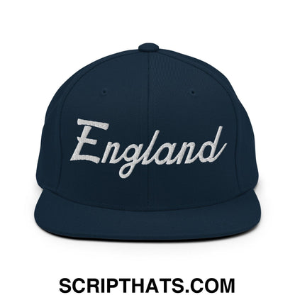 England Sports Vintage Script Snapback Hat Dark Navy