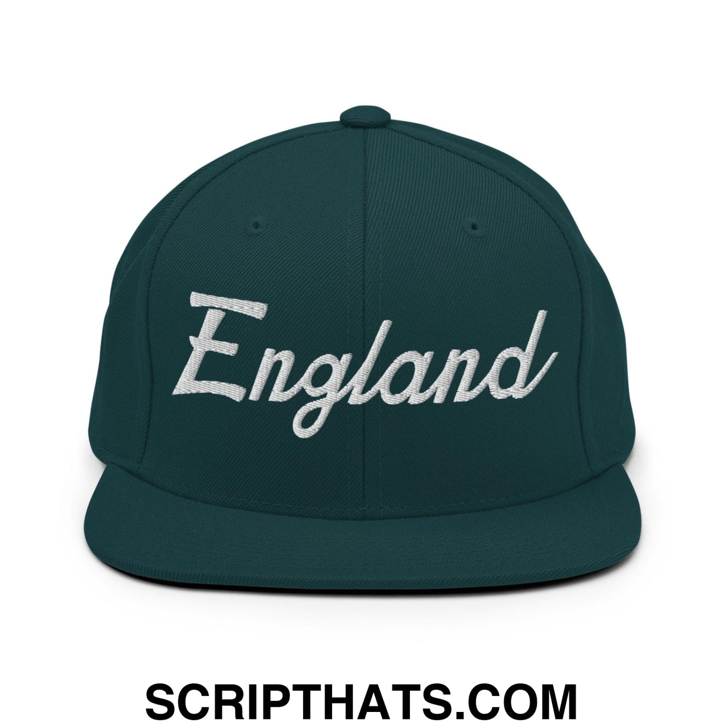 England Sports Vintage Script Snapback Hat Spruce