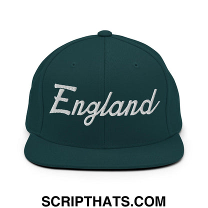 England Sports Vintage Script Snapback Hat Spruce