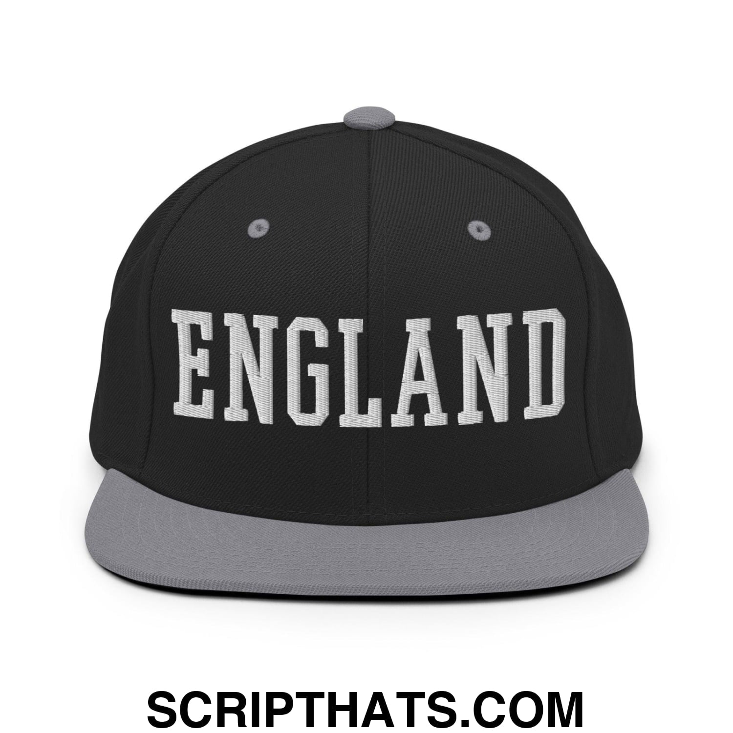 England Varsity Letterman Block Snapback Hat Black Silver