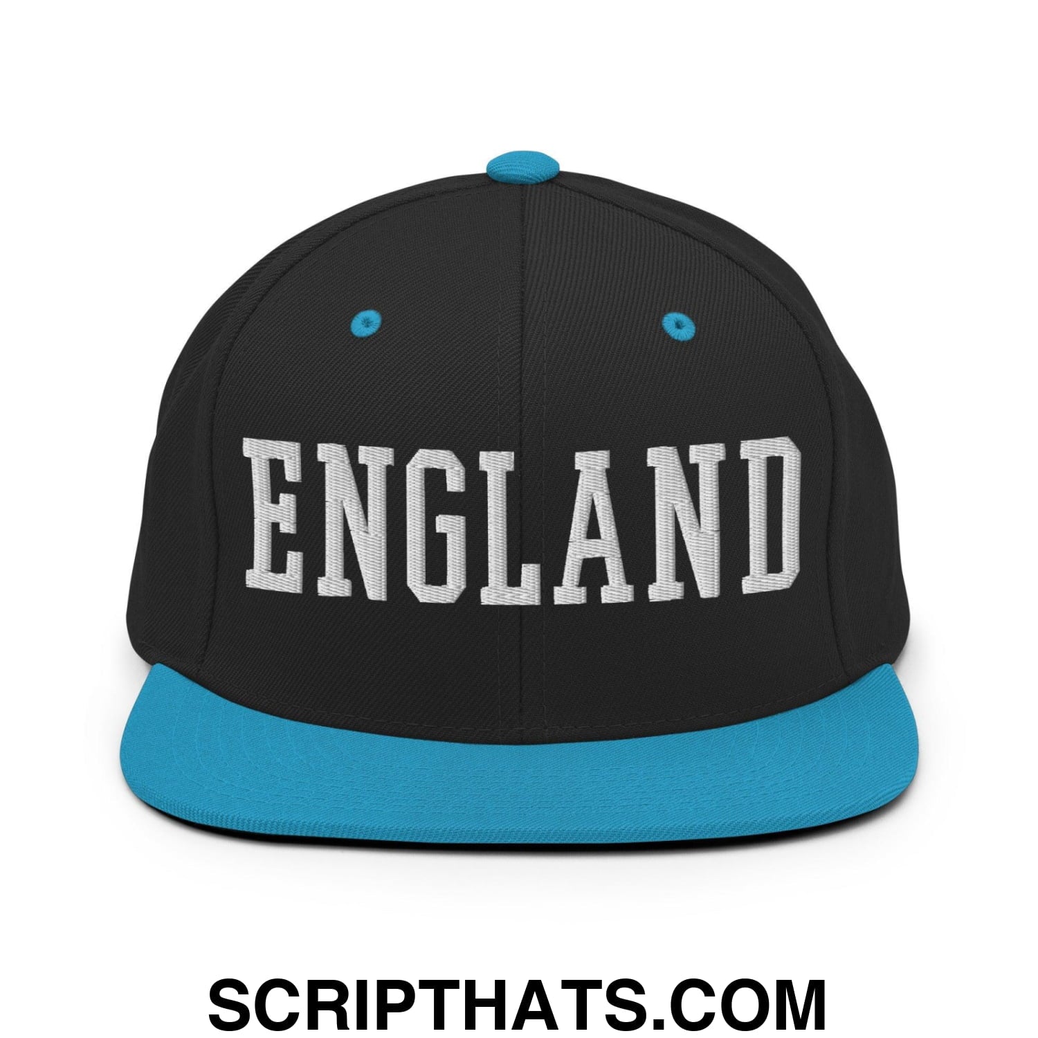 England Varsity Letterman Block Snapback Hat Black Teal
