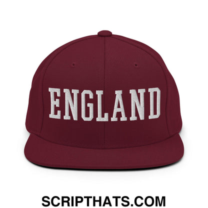 England Varsity Letterman Block Snapback Hat Maroon