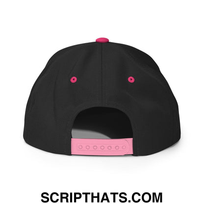 England Vintage Sports Script Snapback Hat Black Neon Pink