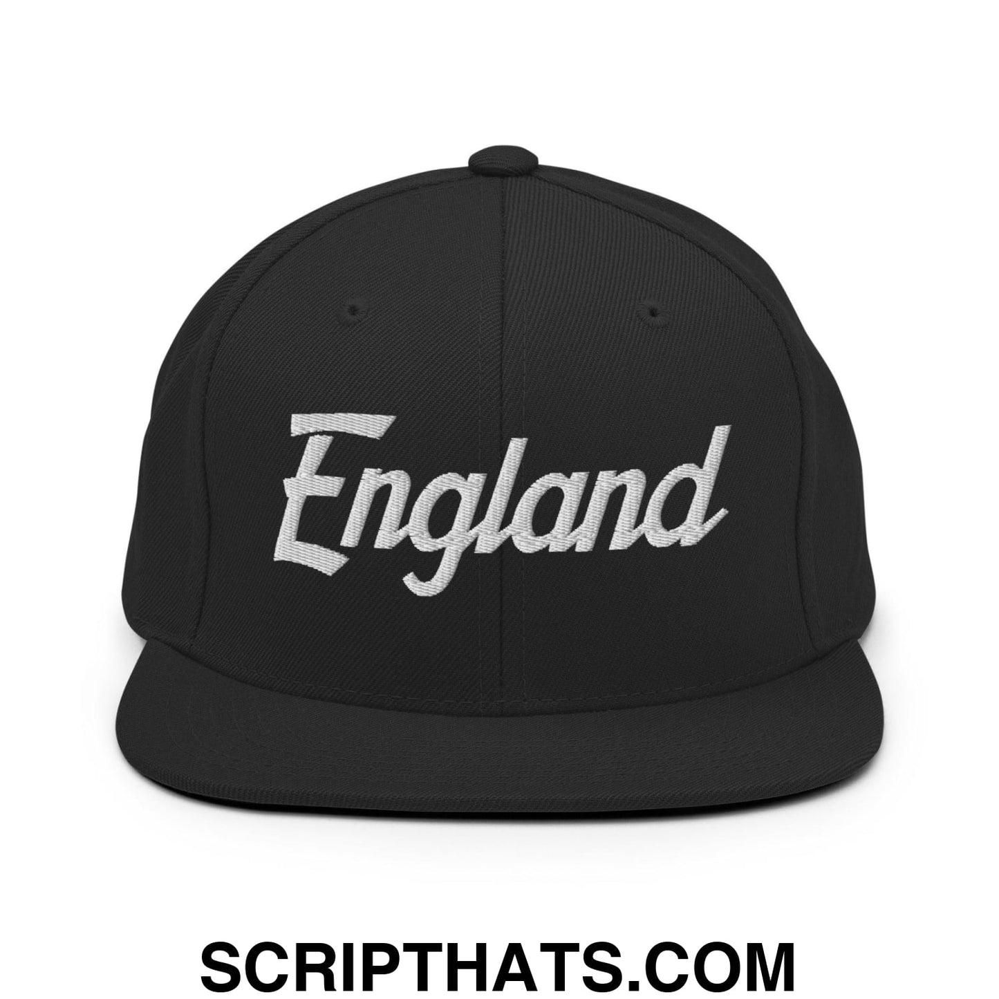 England Vintage Sports Script Snapback Hat Black