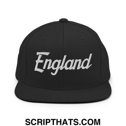England Vintage Sports Script Snapback Hat Black