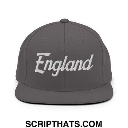 England Vintage Sports Script Snapback Hat Dark Grey