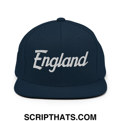England Vintage Sports Script Snapback Hat Dark Navy