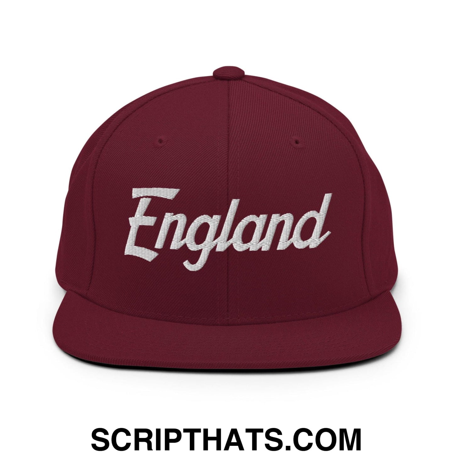 England Vintage Sports Script Snapback Hat Maroon