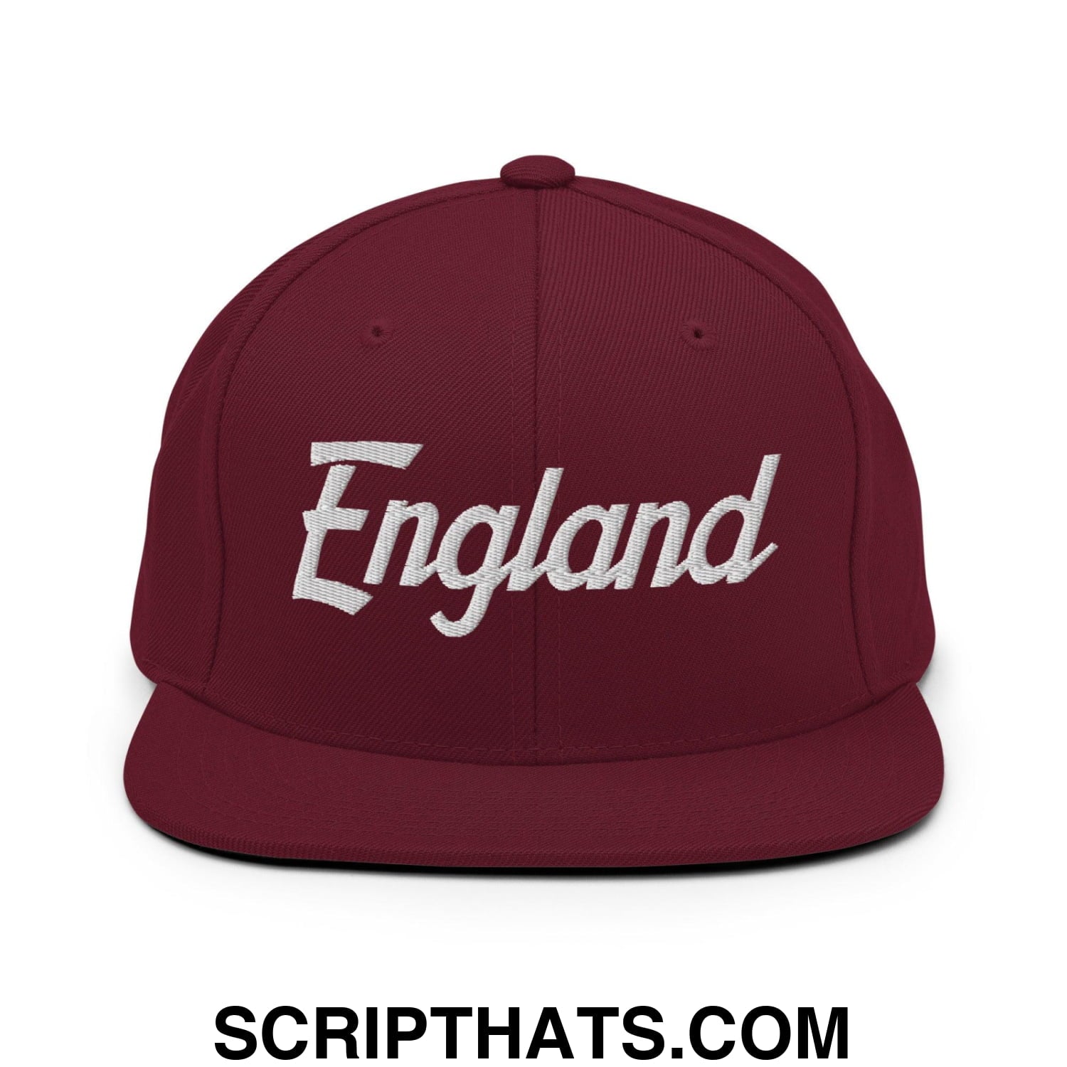 England Vintage Sports Script Snapback Hat Maroon