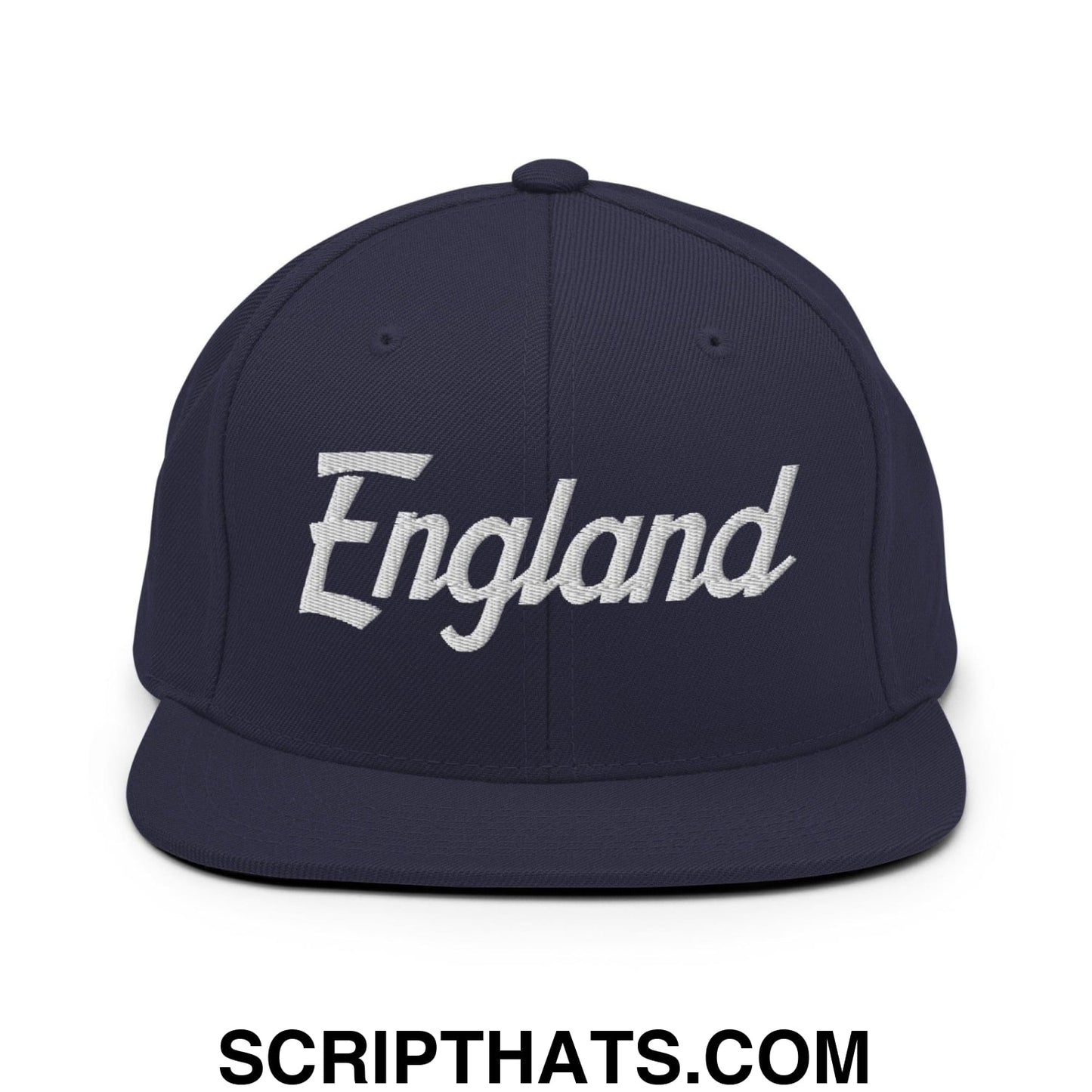 England Vintage Sports Script Snapback Hat Navy