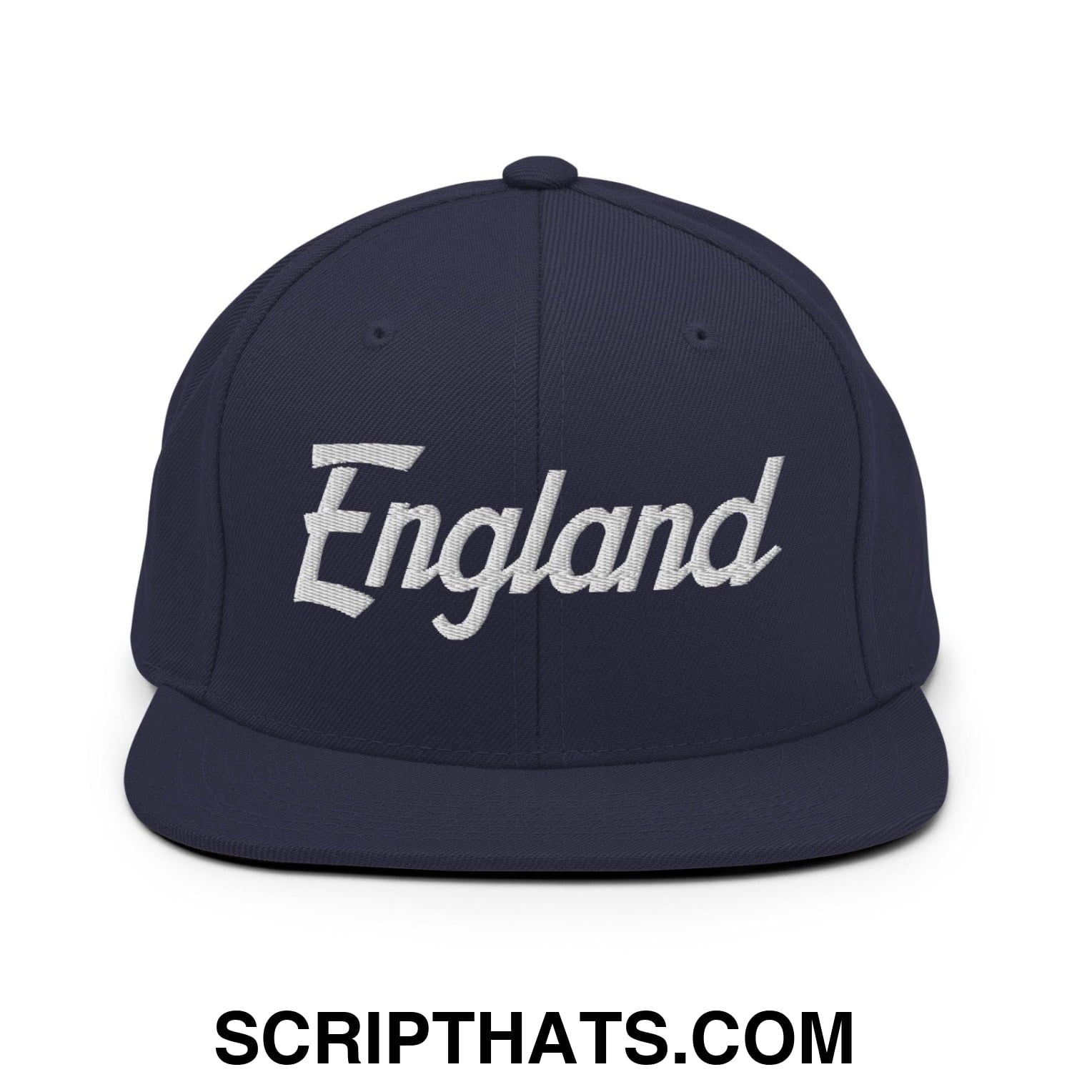 England Vintage Sports Script Snapback Hat Navy