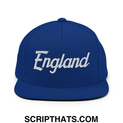 England Vintage Sports Script Snapback Hat Royal Blue