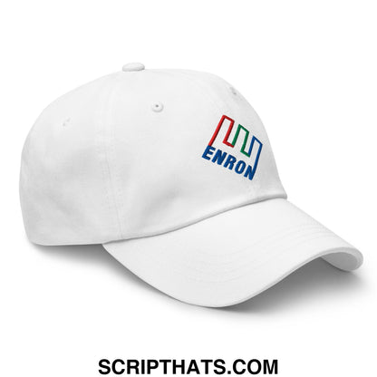 Enron Embroidered Dad Hat White