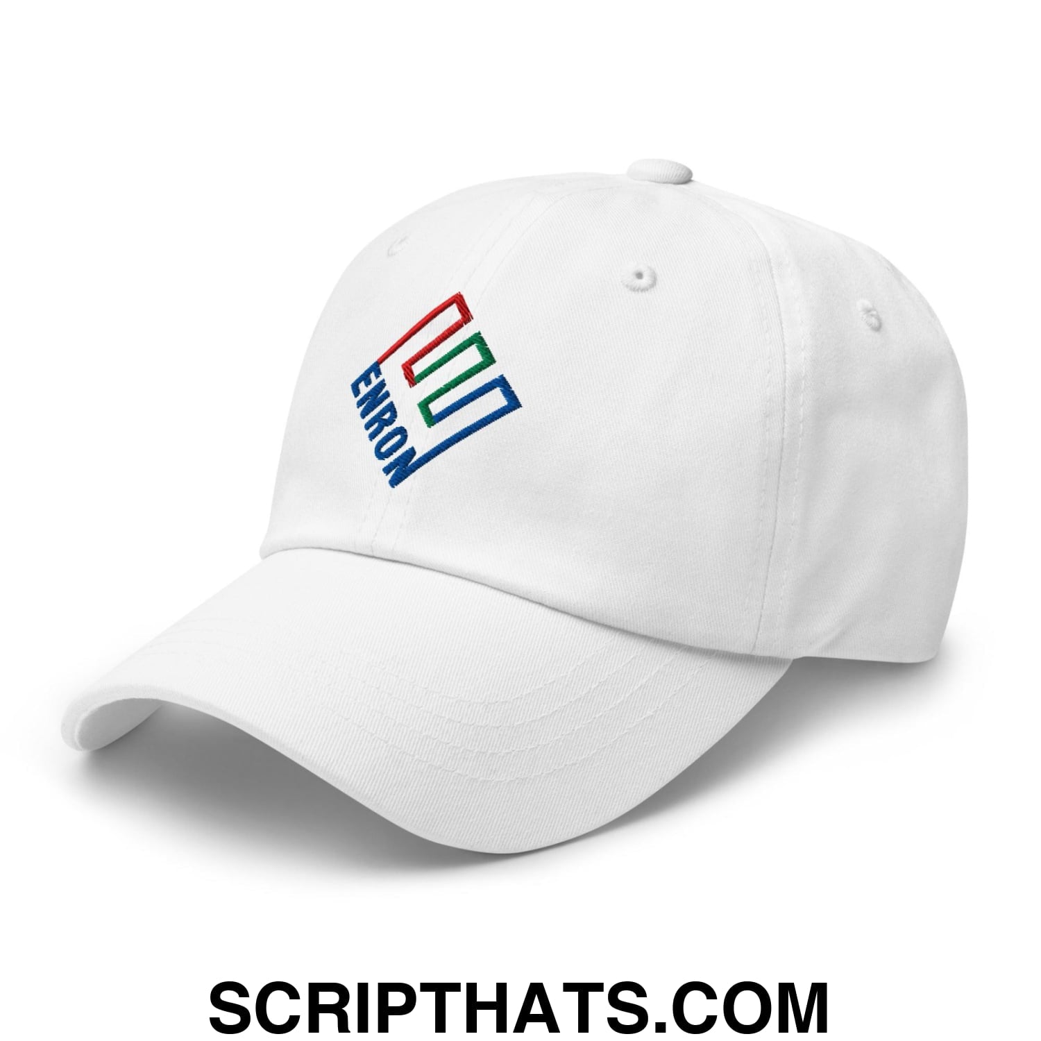Enron Embroidered Dad Hat White
