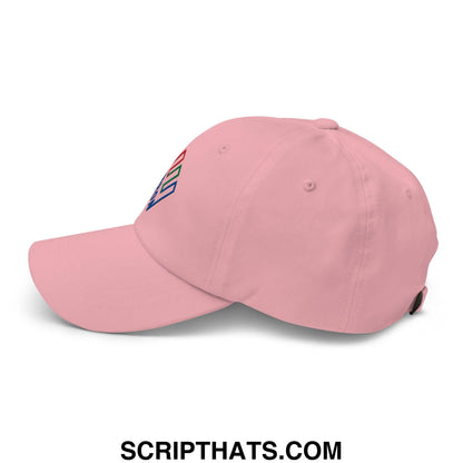 Enron Embroidered Dad Hat Pink