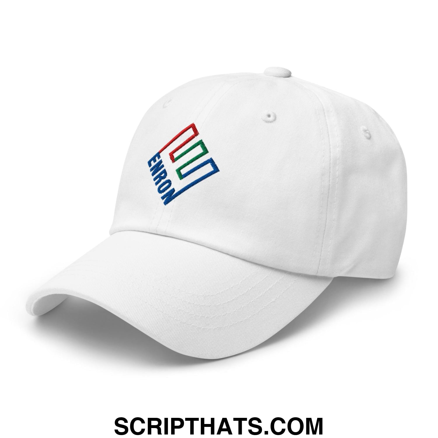Enron Embroidered Dad Hat White