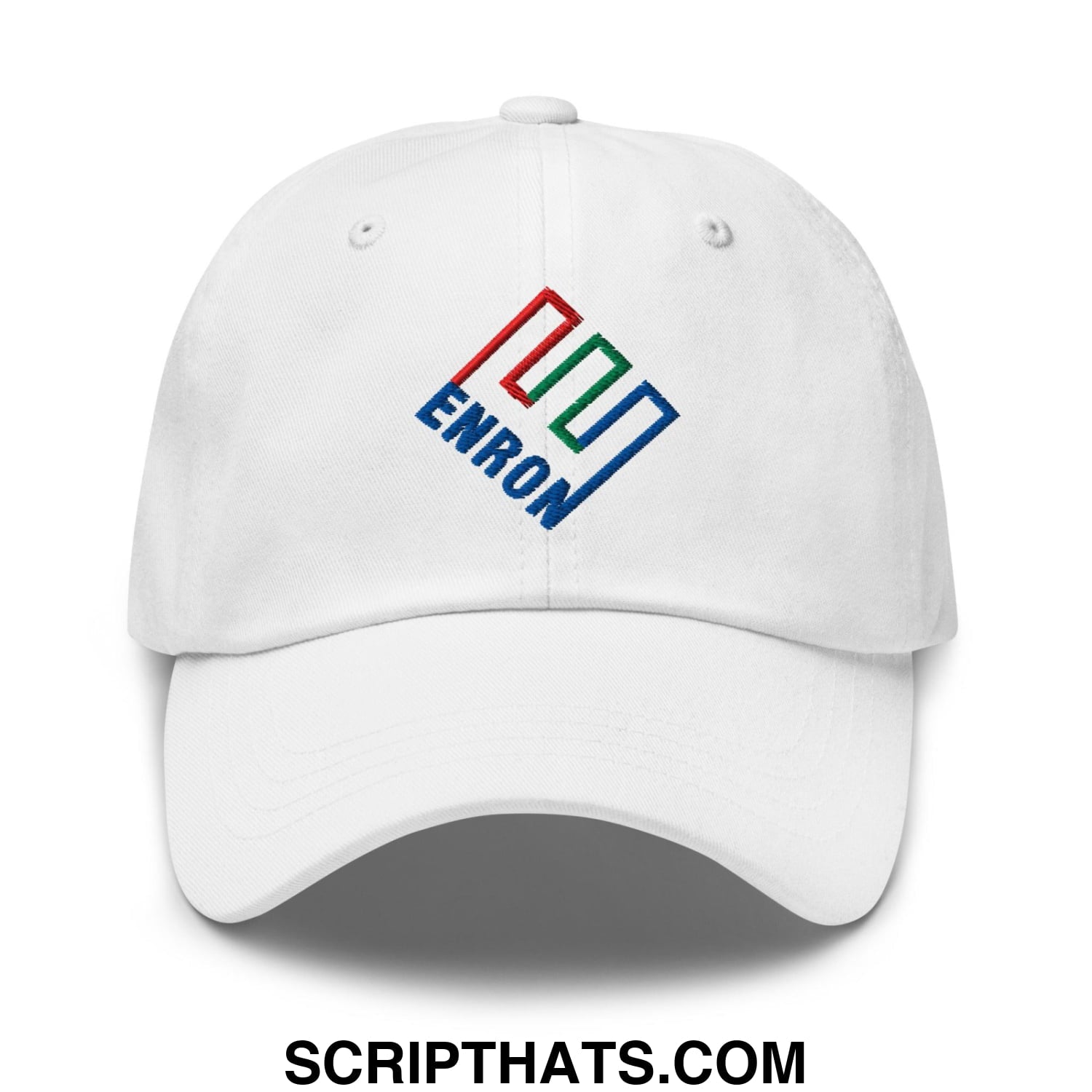Enron Embroidered Dad Hat White